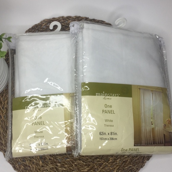 👛[Mainstays] Home White Theresa Panel (2) - Picture 1 of 9